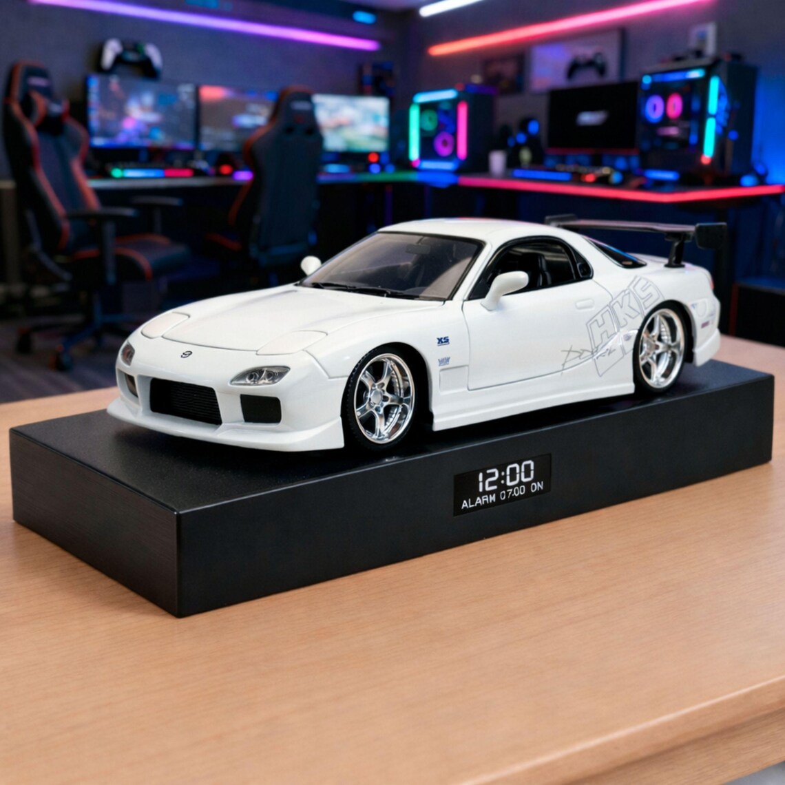 1993 Mazda RX-7 Car Alarm Clock – Handmade