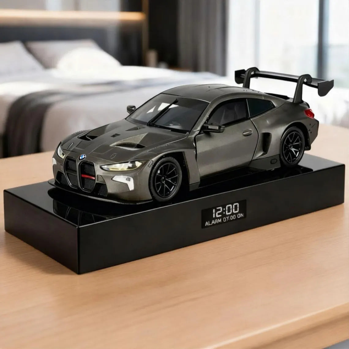 BMW M4 Car Alarm Clock – Handmade – Gray