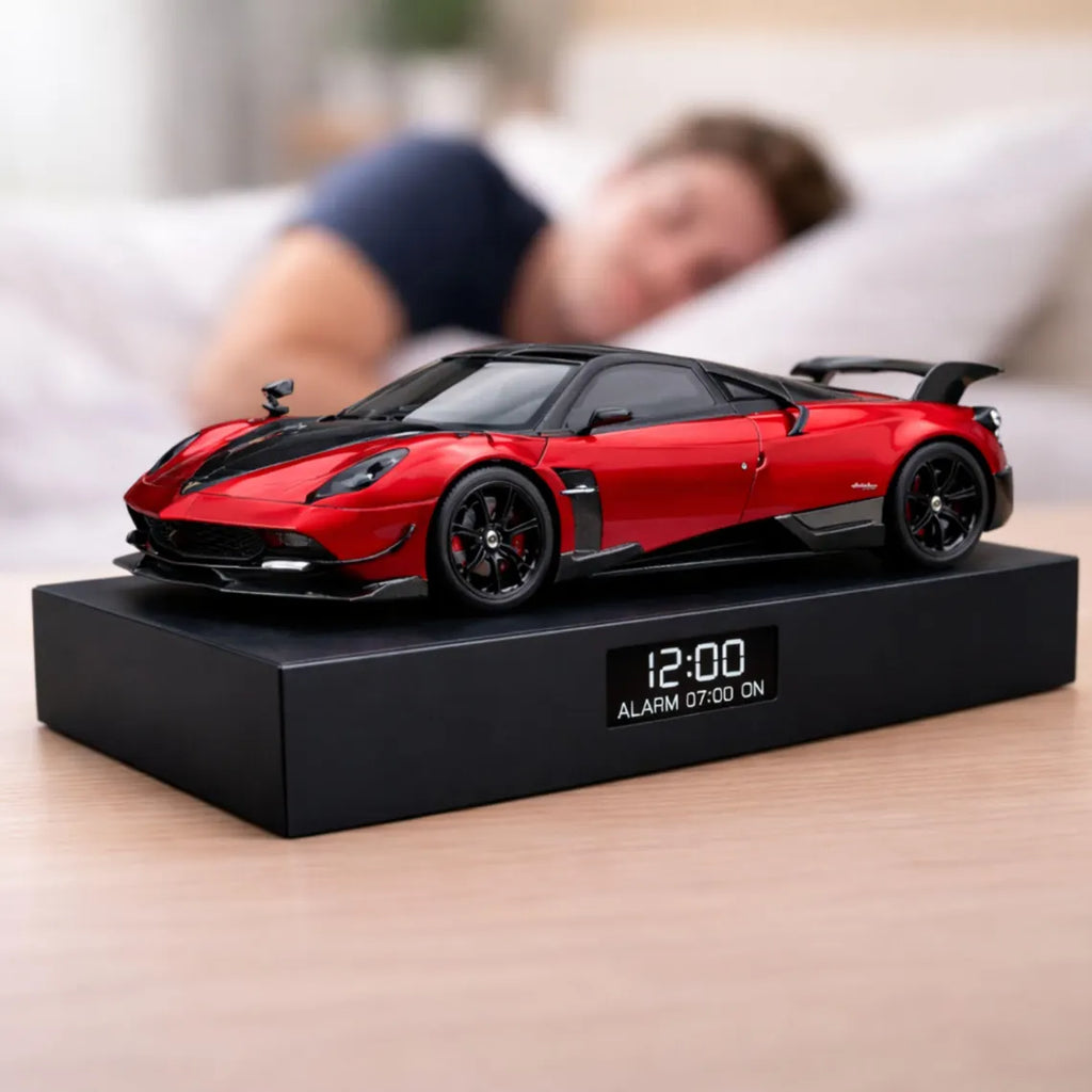Pagani Huayra Car Alarm Clock – Handmade – Steam Effect – Red