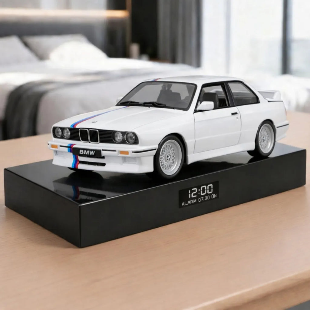 BMW E30 M3 Car Alarm Clock – Handmade – white