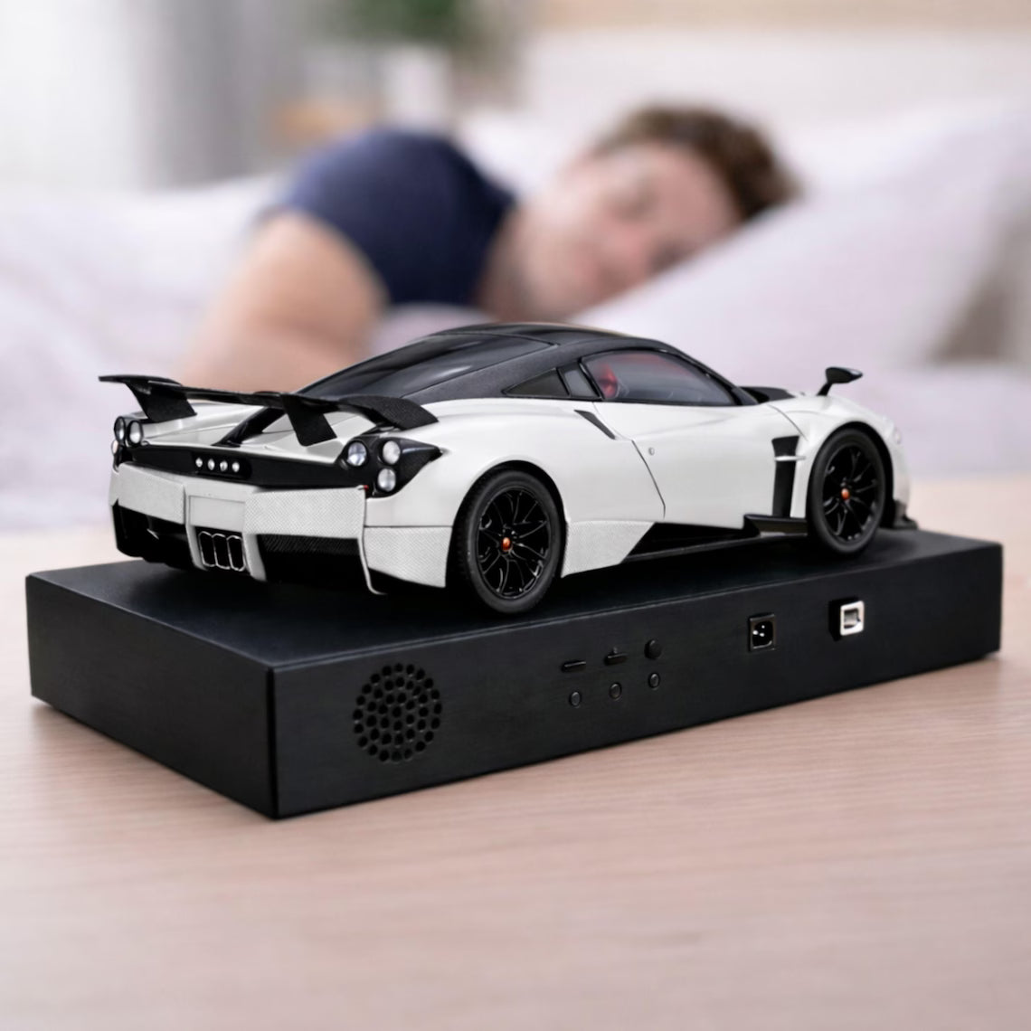 Pagani Huayra Car Alarm Clock – Handmade – Steam Effect – White