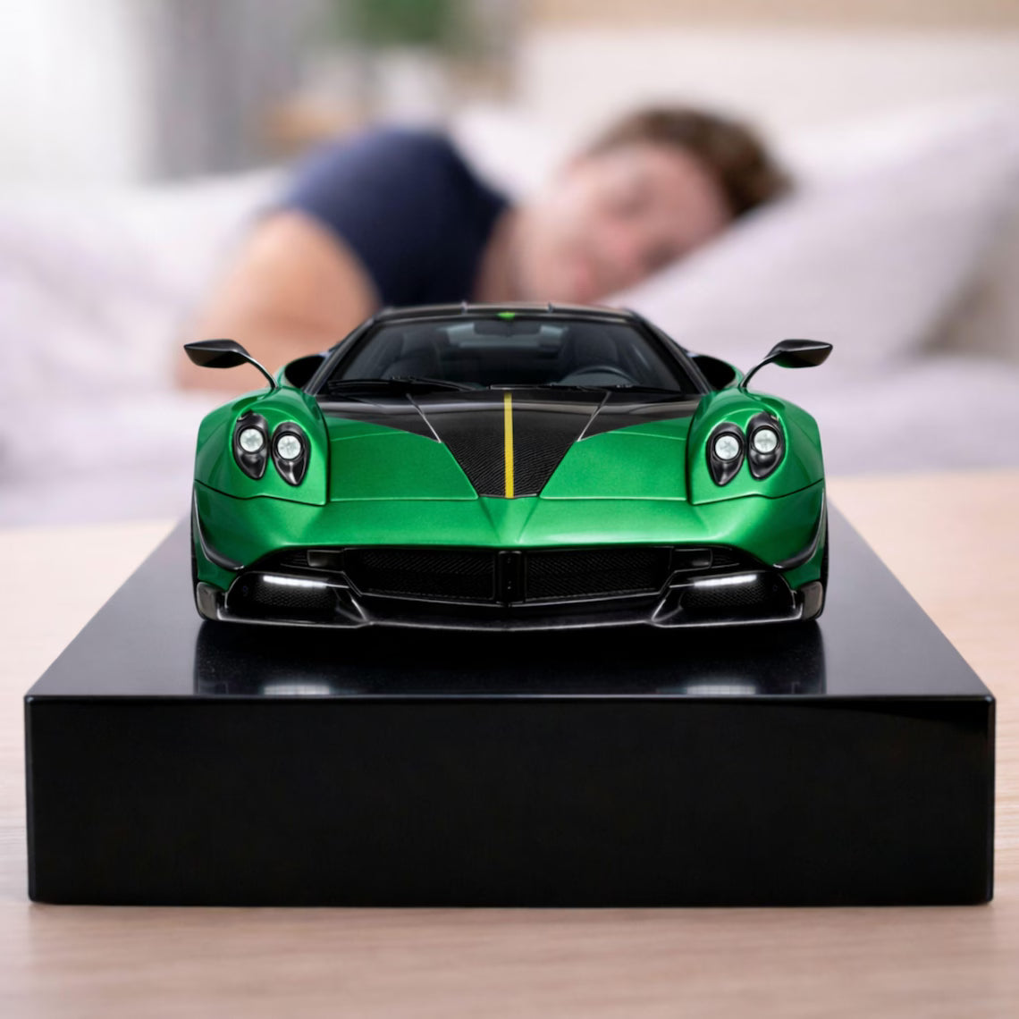 Pagani Huayra Car Alarm Clock – Handmade – Steam Effect – Green