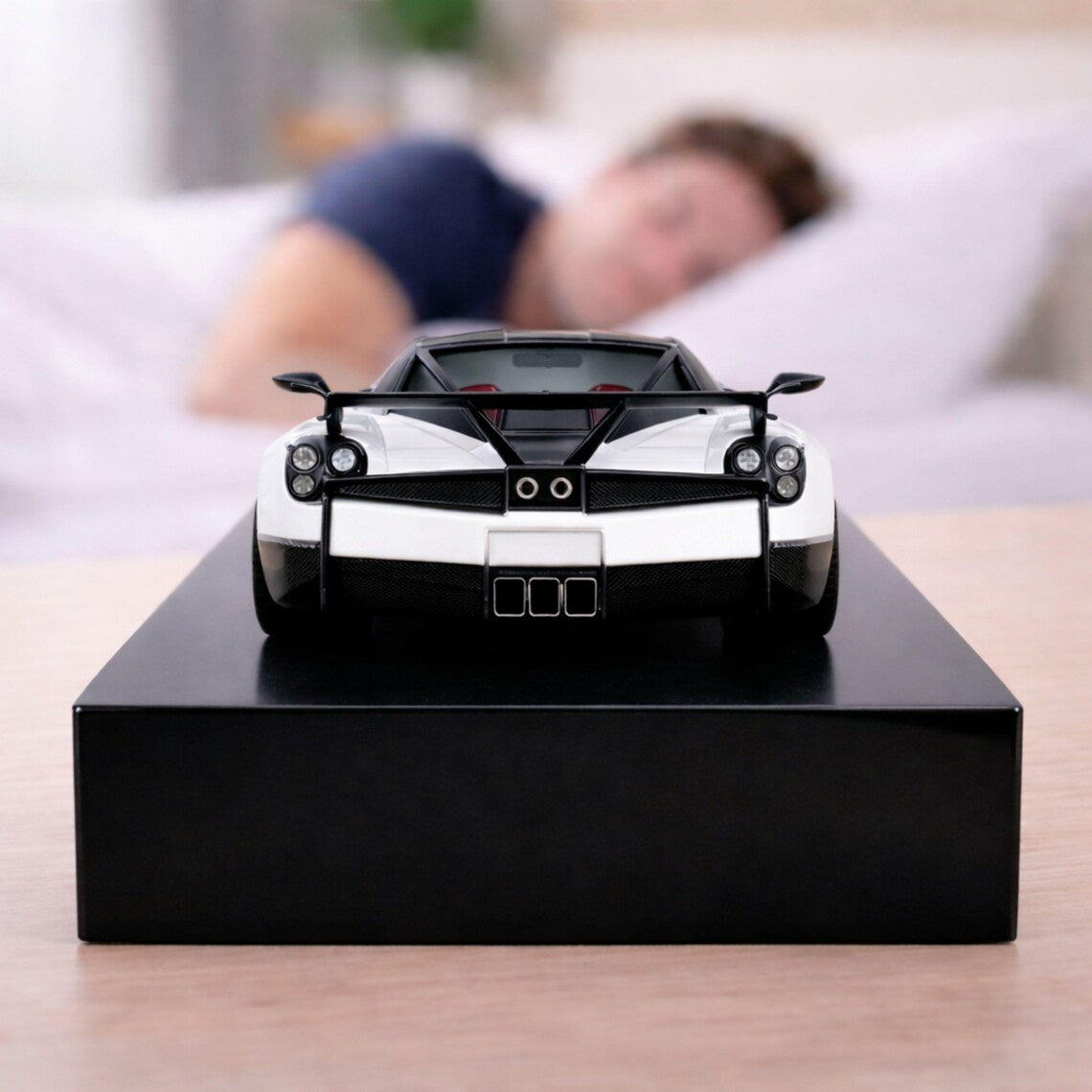 Pagani Huayra Car Alarm Clock – Handmade – Steam Effect – White