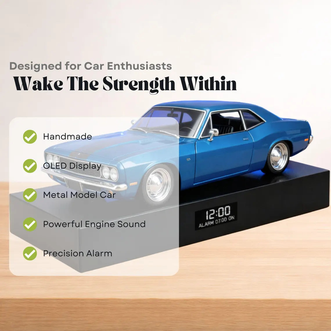 Chevrolet Camaro Z28 Car Alarm Clock – Handmade