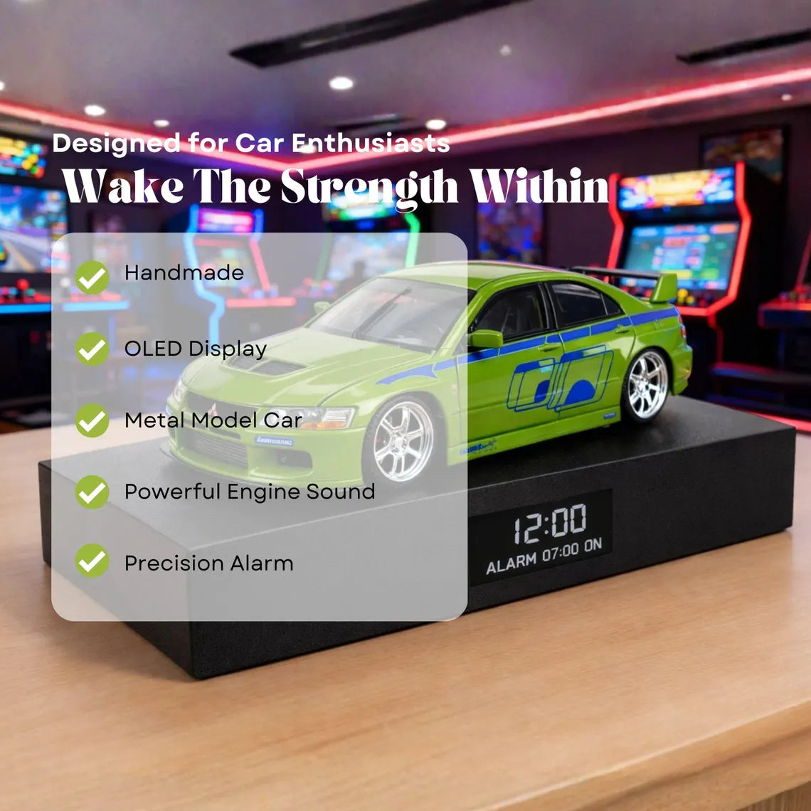 Mitsubishi Lancer Evolution VII Car Alarm Clock – Handmade