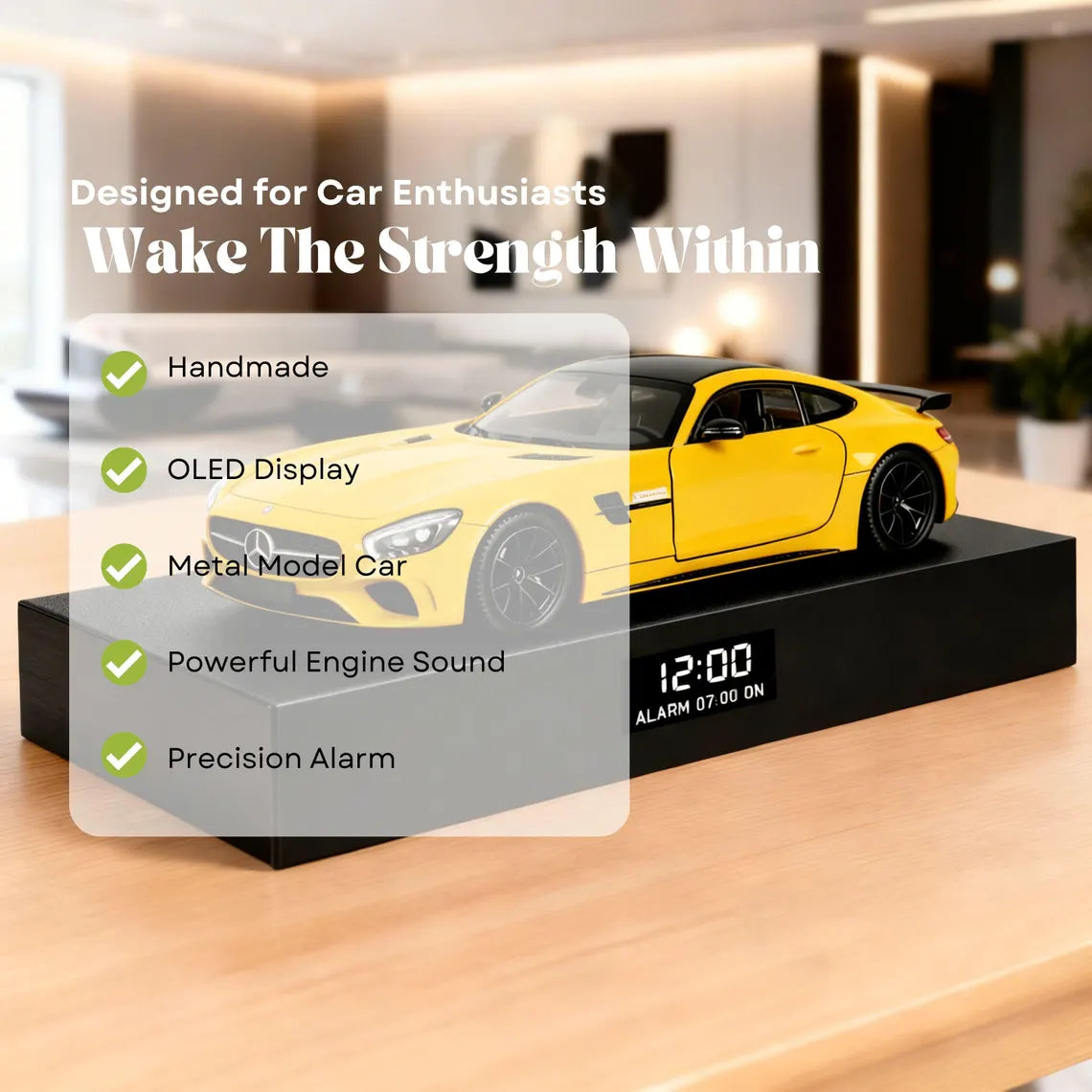 Mercedes AMG GT Car Alarm Clock – Handmade