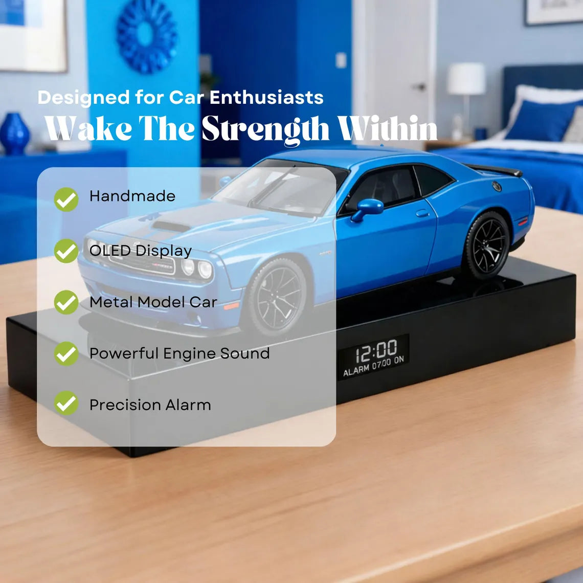 Dodge Challenger SRT8 Car Alarm Clock – Handmade