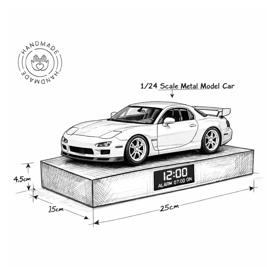 1993 Mazda RX-7 Car Alarm Clock – Handmade