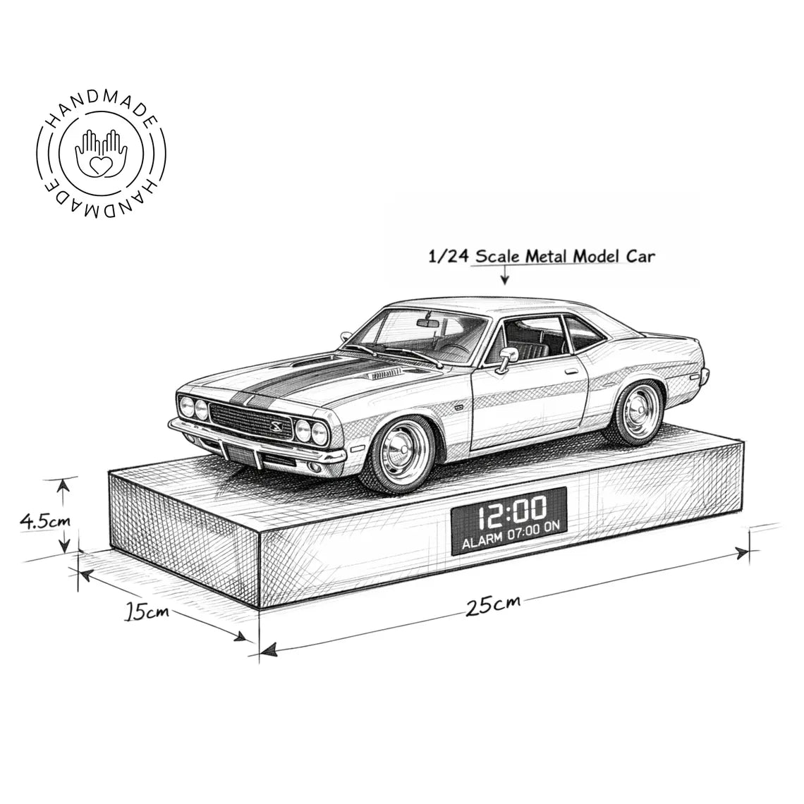 Chevrolet Camaro Z28 Car Alarm Clock – Handmade