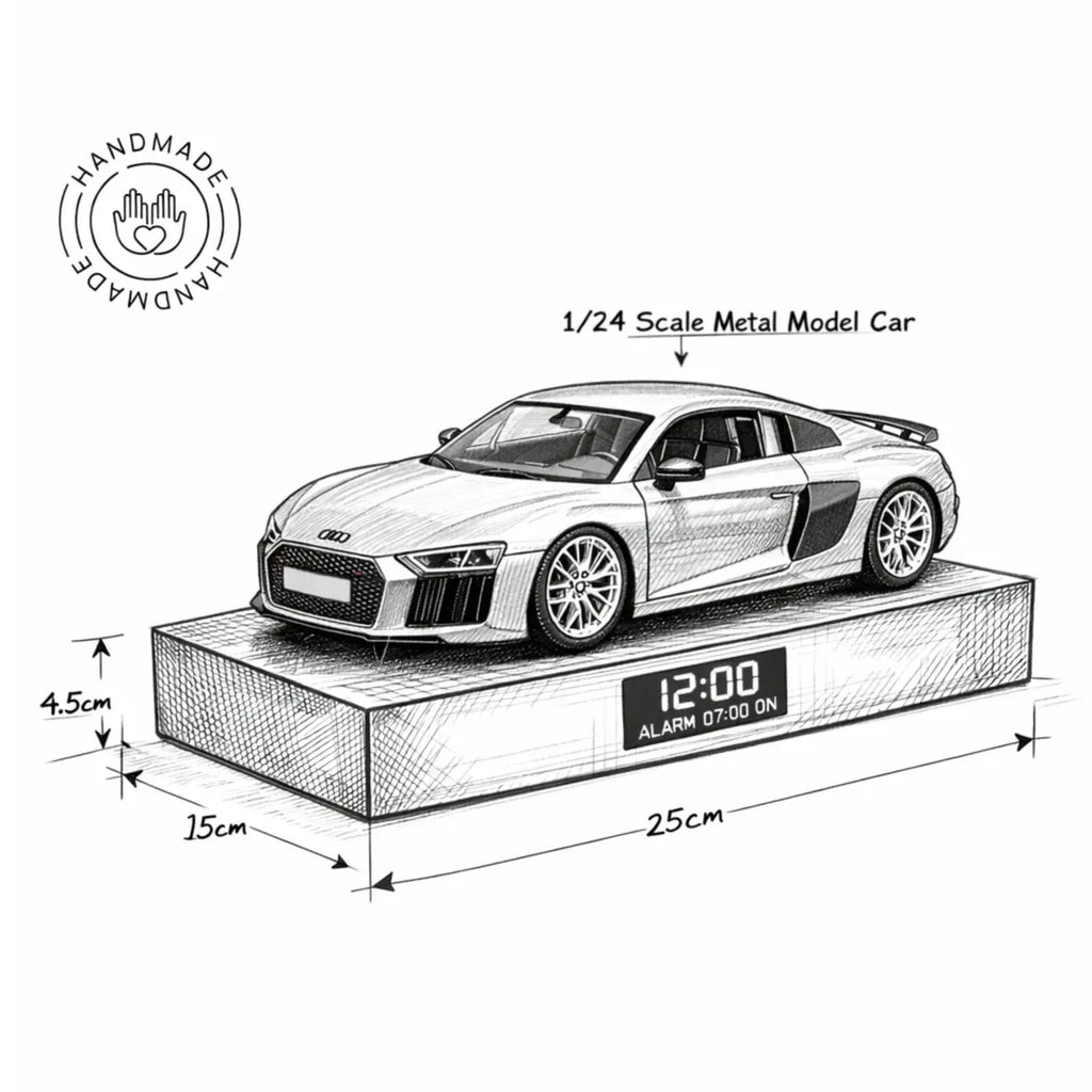 Audi R8 Car Alarm Clock – Handmade