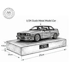 BMW E30 M3 Car Alarm Clock – Handmade – white