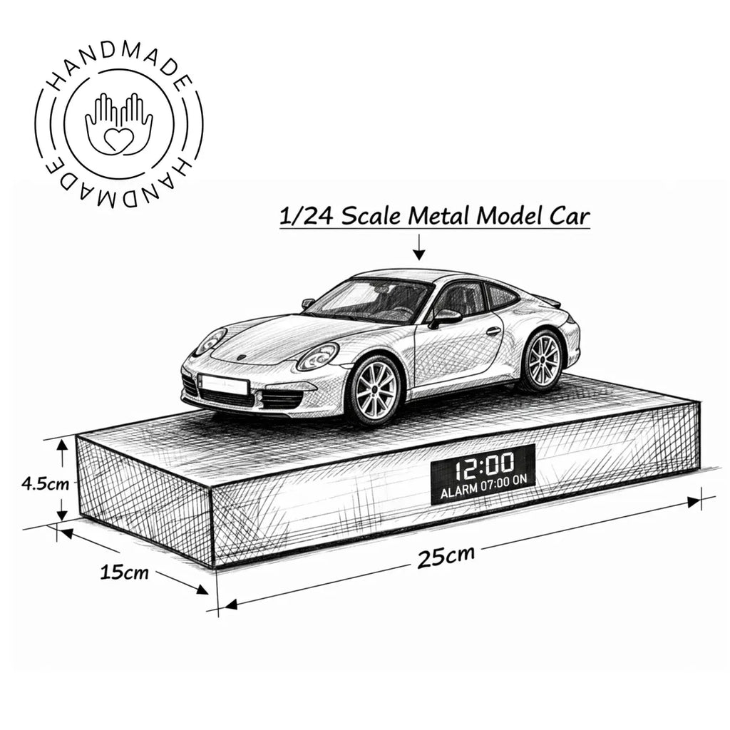 Porsche 911  S Car Alarm Clock – Handmade
