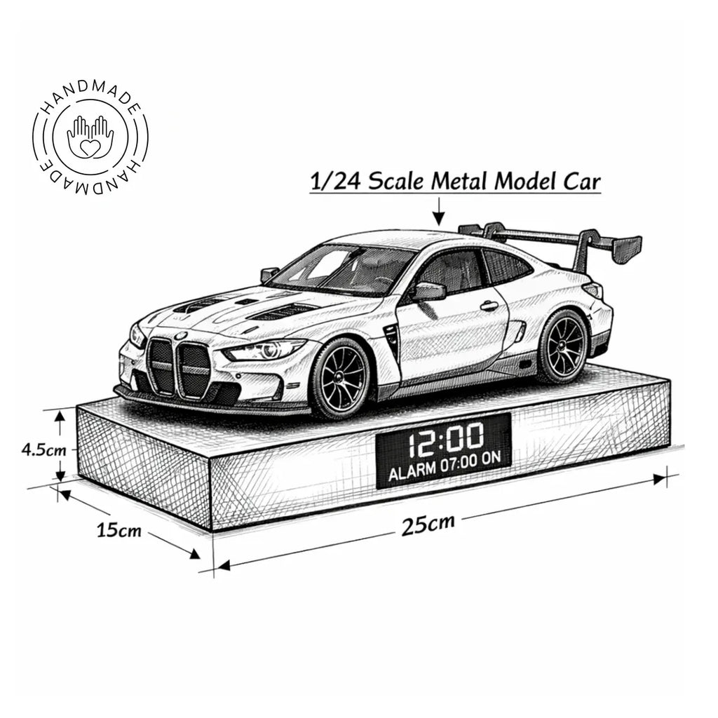 BMW M4 Car Alarm Clock – Handmade – Gray