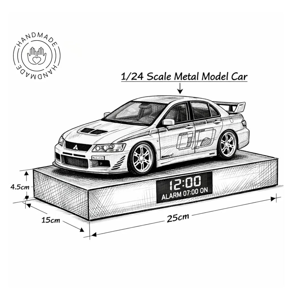 Mitsubishi Lancer Evolution VII Car Alarm Clock – Handmade