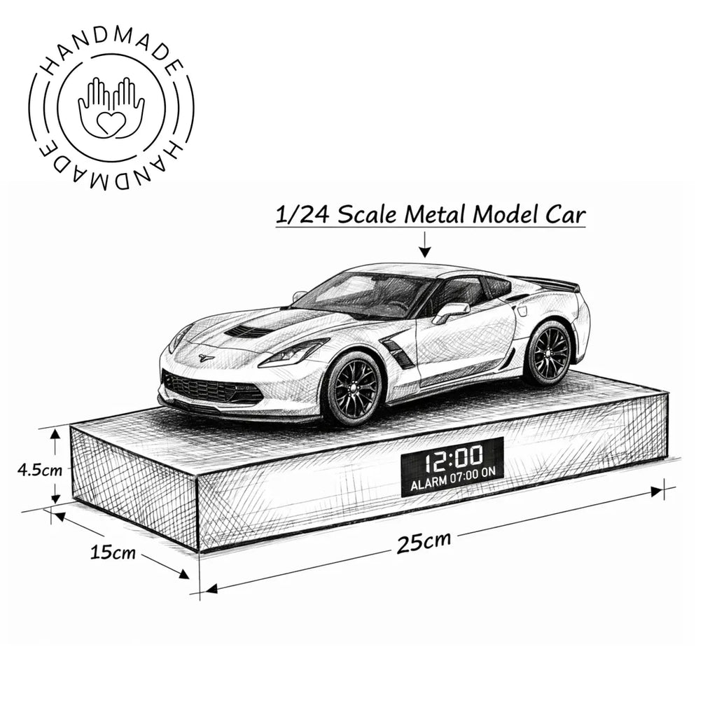 Chevrolet Corvette Z06 Car Alarm Clock – Handmade