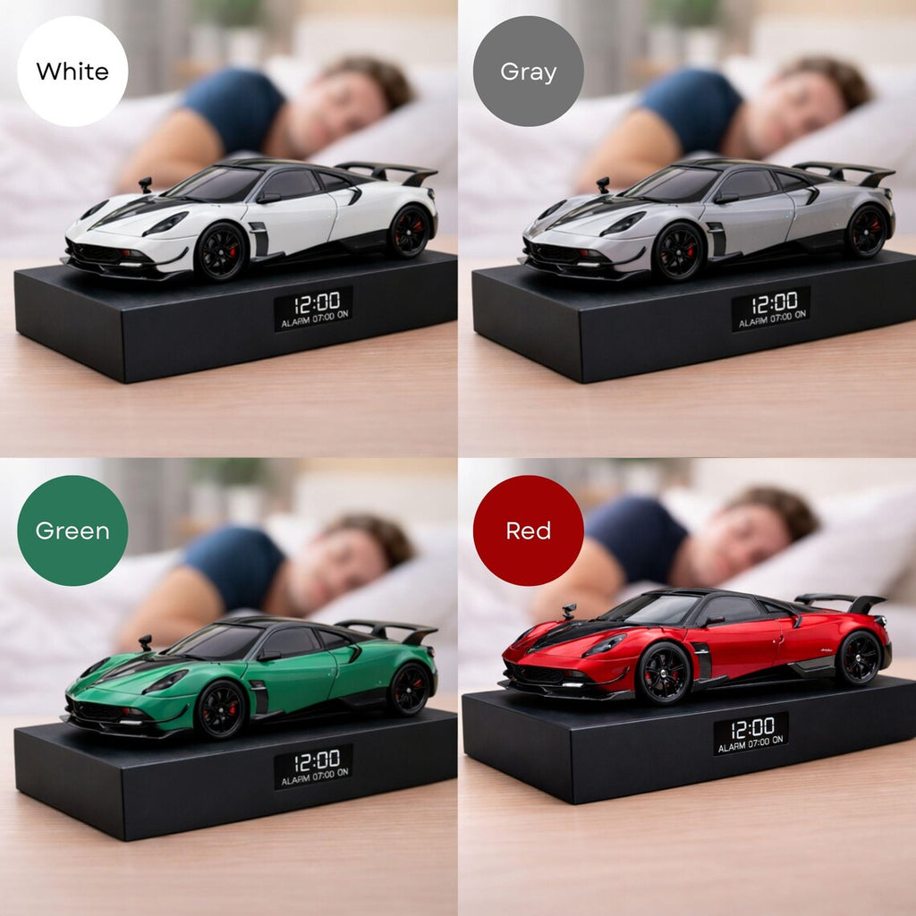Pagani Huayra Car Alarm Clock – Handmade – Steam Effect – Green
