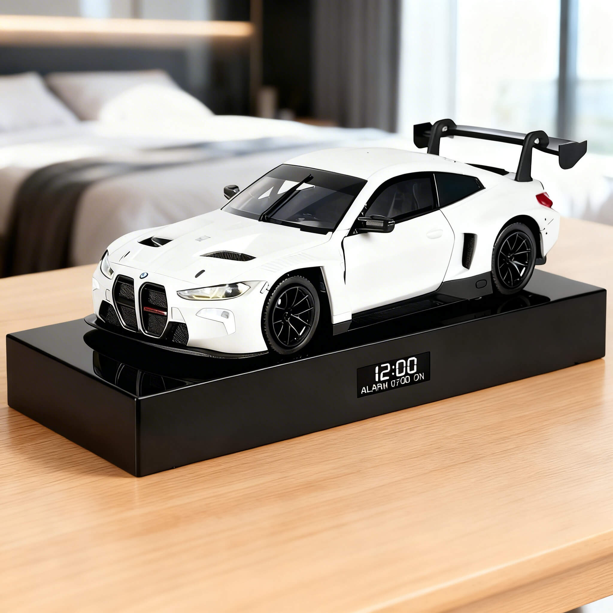BMW M4 Car Alarm Clock – Handmade – White